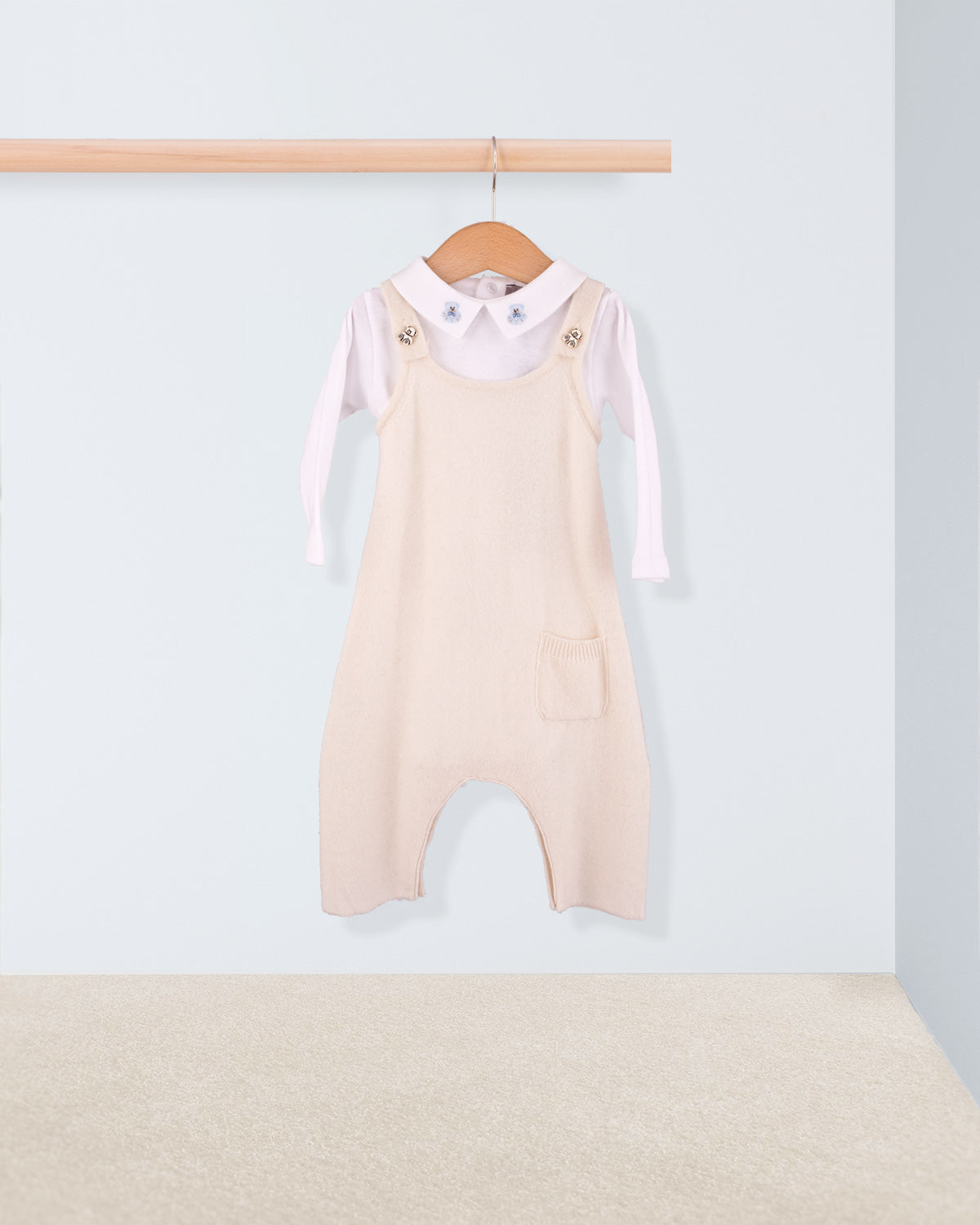 Corbier Cream Cashmere Overall Outfit